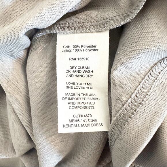 Show Me Your Mumu Dress Womens Bridesmaid Kendall V Neck Gray Side Slit XL NEW - Picture 8 of 8